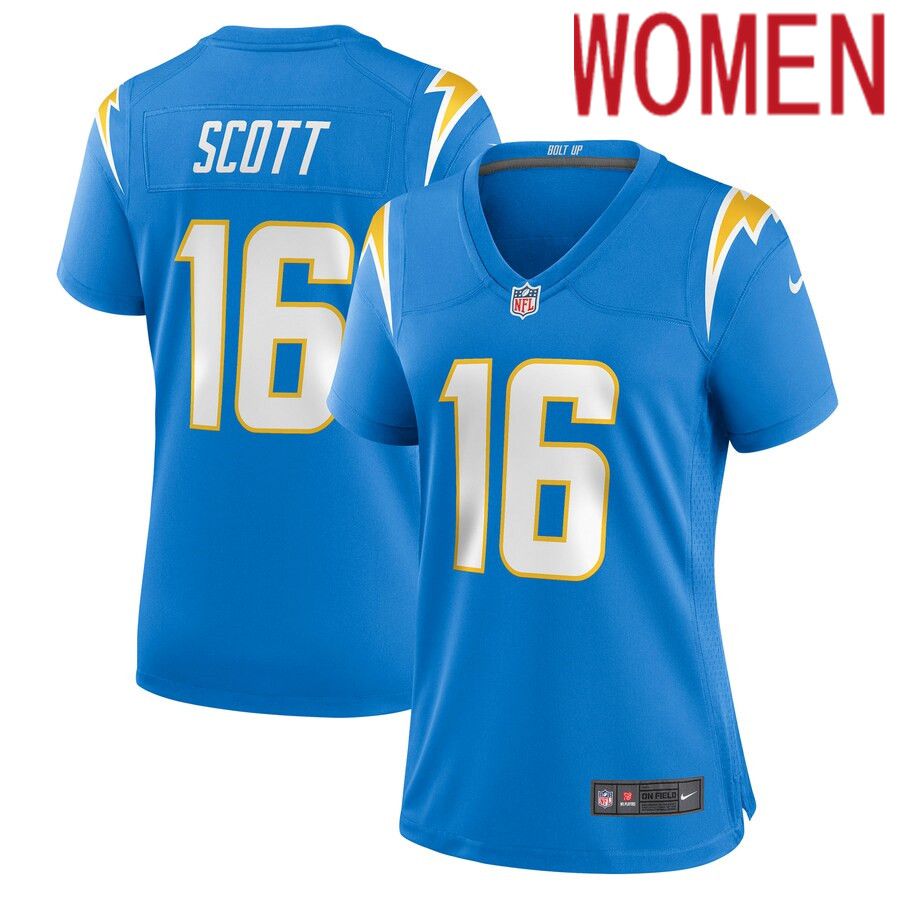 Women Los Angeles Chargers #16 JK Scott Nike Powder Blue Game NFL Jersey->women nfl jersey->Women Jersey